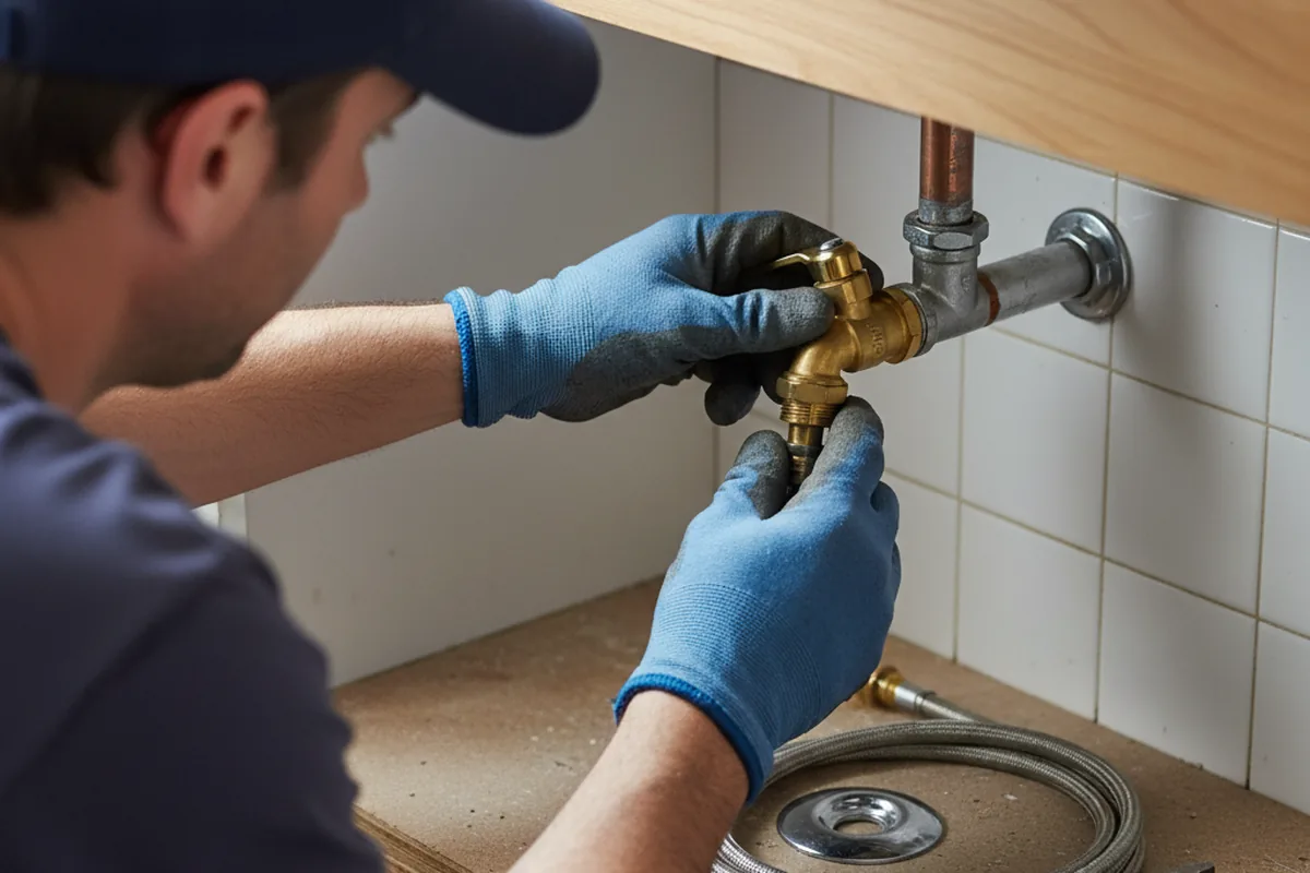 Shutoff valve and fitting work during Burst Pipe Repair in Cambridge
